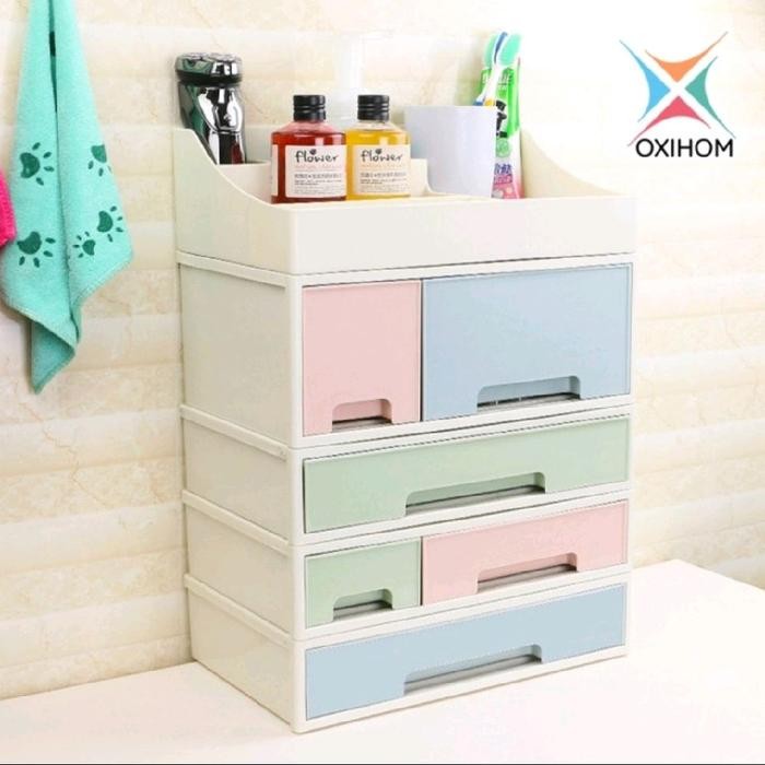 Oxihom Laci Lemari Plastik Tempat Penyimpanan Kosmetik