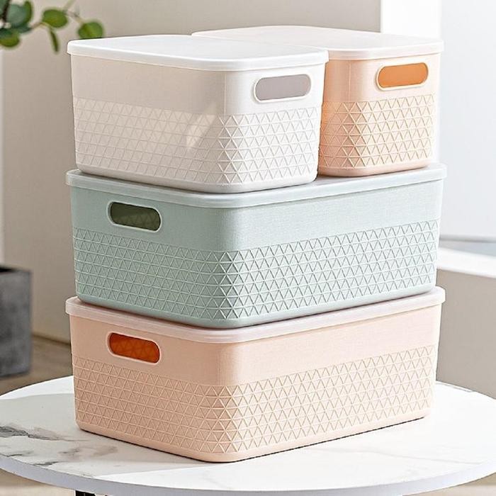 YHOME Kotak Penyimpanan Dengan Tutup Besar Bin Pantry Serbaguna Rak Kosmetik Storage Box Organizer