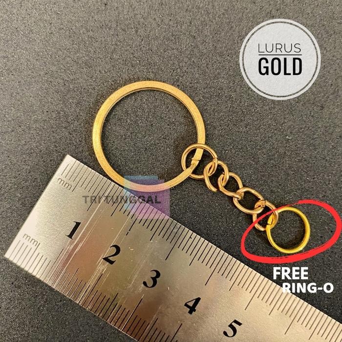 ---- Ring Gantungan Keychain Bentuk Lingkaran Polos Lurus Wavy Bergerigi Bergelombang Pengait