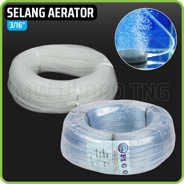 Premium Selang Aerator Aquarium / Selang Elastis Bening 3/16", per Rol