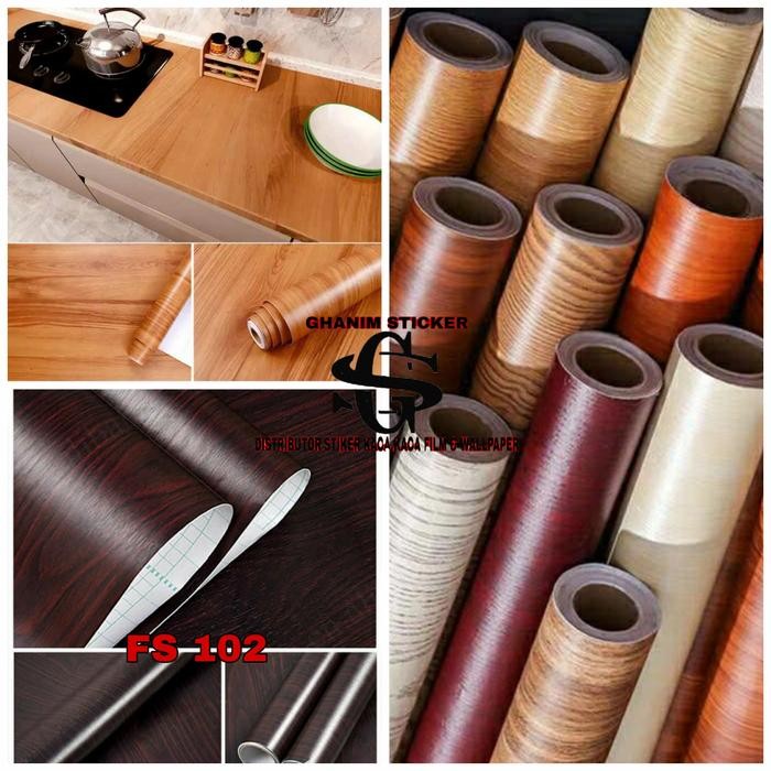 New stiker kayu premium, stiker meja lemari lantai ,stiker serat kayu
