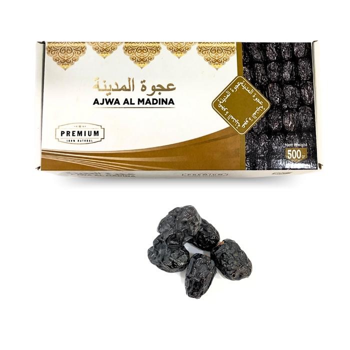 

New Kurma ajwa premium Aliyah al madina 500gr - kurma nabi - organik