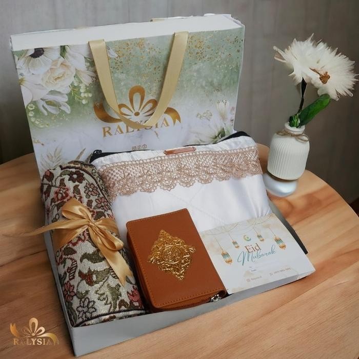 (Allthebest) RALYSIA.ID HAMPERS MUKENA DAN SAJADAH PREMIUM / KADO HADIAH PERNIKAHAN