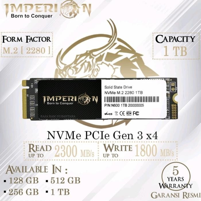 Ready Ssd Nvme M.2 1Tb Imperion Ssd Nvme M.2 Pcie Gen 3 Garansi Resmi Terbaru