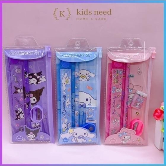 

ASLI 5in1 Pensil Set Alat Tulis Anak Lucu / Study Set Penghapus /Tempat Pensil Buku Tulis Sekolah /