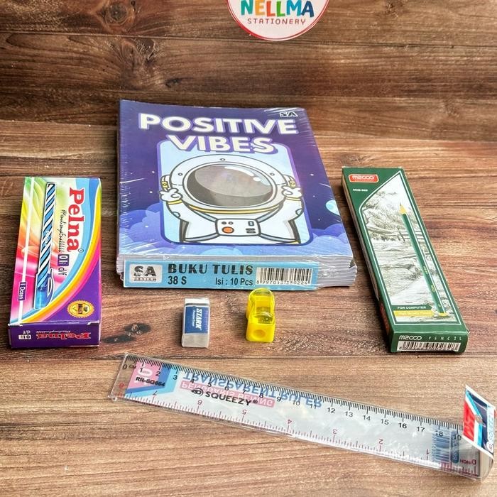 

ORIGINAL Paket Buku dan alat Tulis set 6 in 1 dalam satu paket Murahhh !!! Alat tulis Sekolah