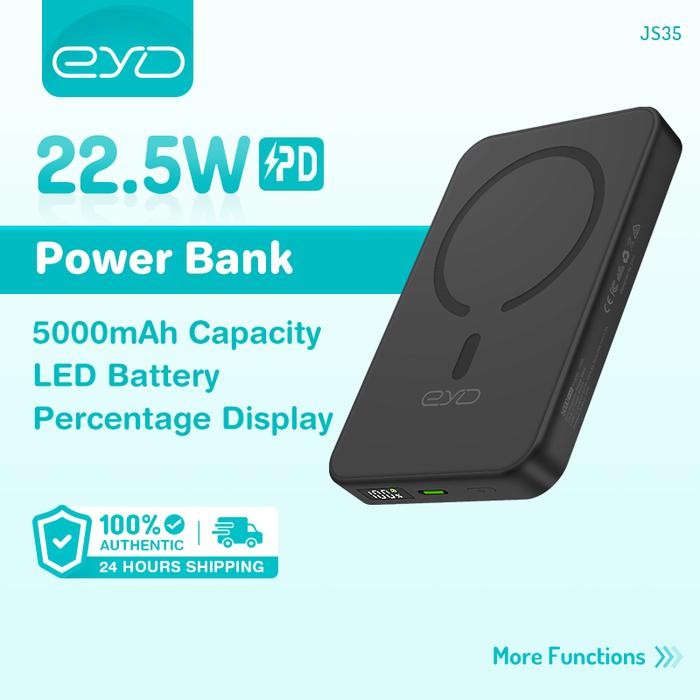 Eyd Wireless Power Bank 5000Mah Fast Charging Magnetic Powerbank Type C