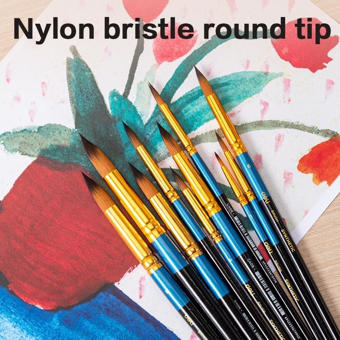 

Deli Kuas Lukis Nilon Lembut Ujung Datar / Flat Head Brush Beragam Diameter EC408/EC409