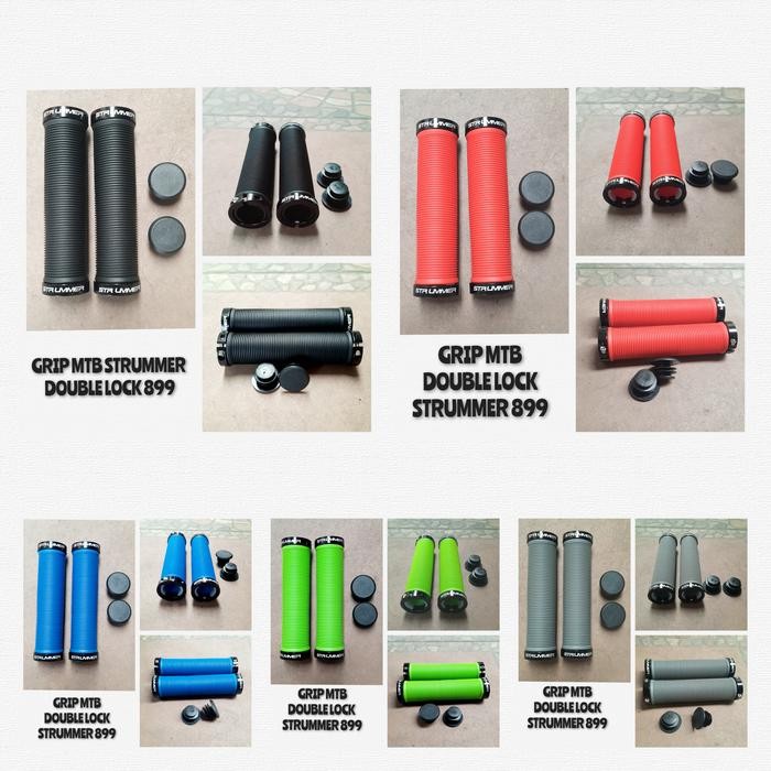 GRIP HANFLAT MTB STRUMMER 899 DOUBLE LOCK RING WARNA sparepart sepeda termurah
