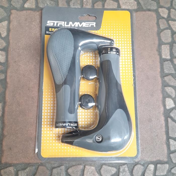 GRIP HANFLAT MTB STRUMMER TANDUK 805 HITAM ABU sparepart sepeda termurah