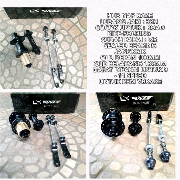 HUB LIPAT -HUB BALAP -HUB NAP RAZE 32H ROAD-FOLDING QR BEARING sparepart sepeda termurah
