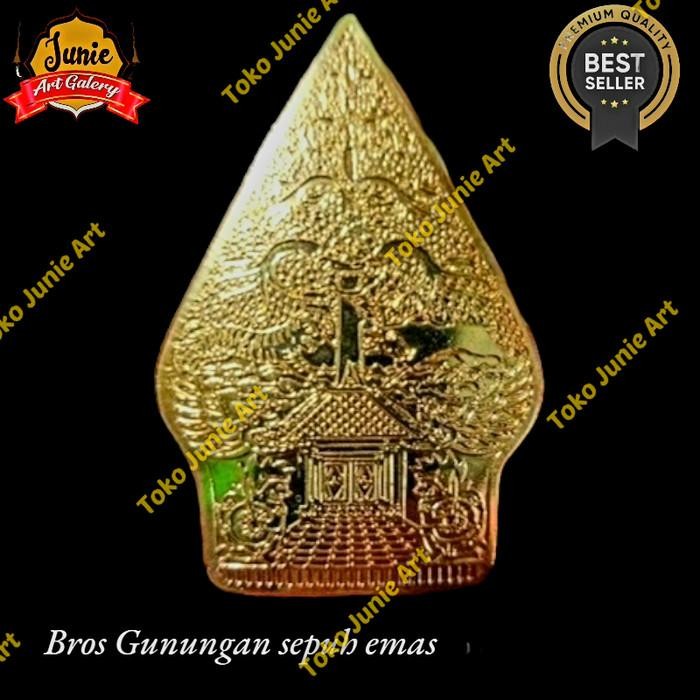 Azka Pin Bros Gunungan Wayang Sepuhan Emas 7 Cm Bros Busana Adat Jawa Beskap Kejawen
