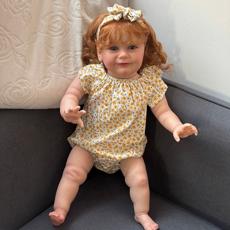 60Cm Reborn Toddler Big Gril Baby Doll Zoe Happy Baby Girl Doll Collecitble Art Doll