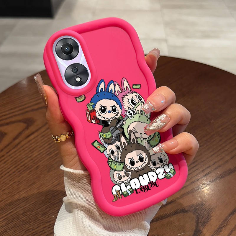 Casing HP Untuk OPPO A78 Case Boneka musik Softcase Scrub silikon Cesing Kesing Macaron baru Kasing