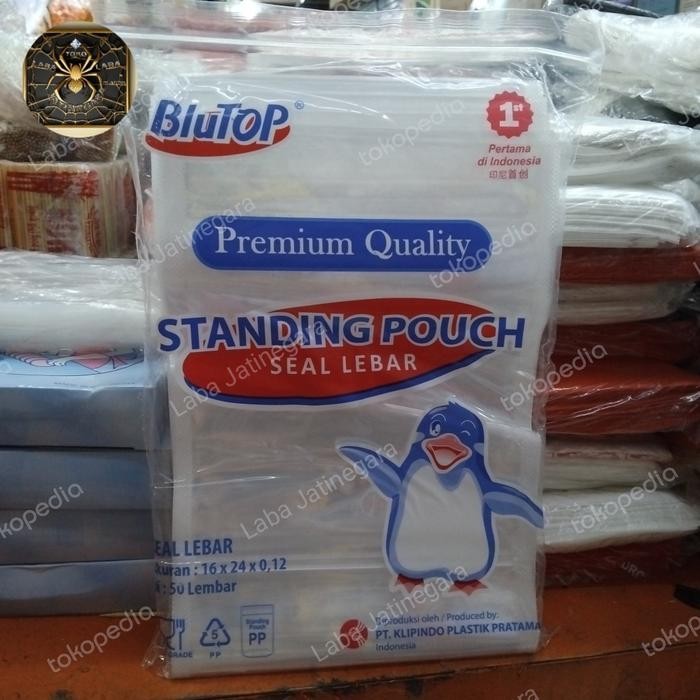 standing pouch blutop 16x24 Kode 1001