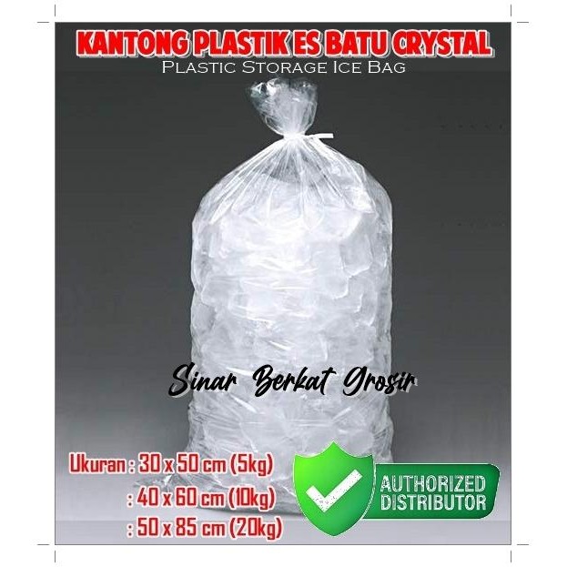 Plastik Packing Es Batu Kristal Tebal 10kg / Kantong Es Batu Crystal Kode 1264