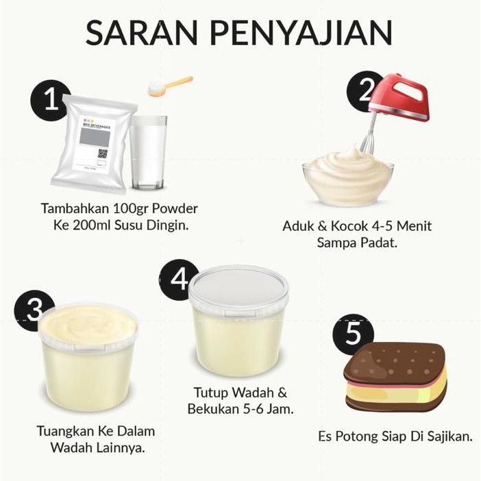

[1Kg] Bubuk Es Krim Potong Vanilla/ Es Potong Vanilla