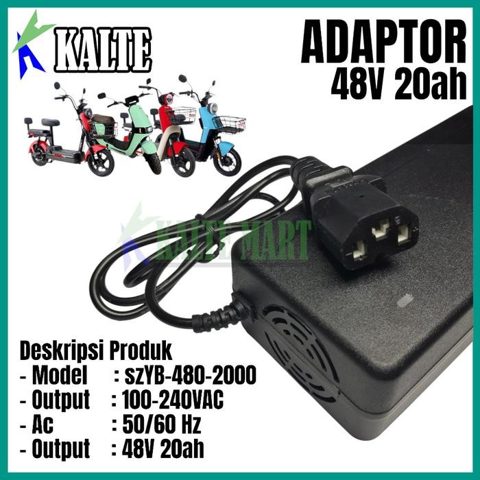 Adaptor Charger 48V 20AH Charger Baterai Sepeda Listrik 48V 20AH