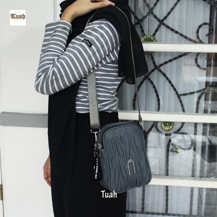 TUAH SLIMBAGS HARGA GROSIR / SL Chibao Pouch HP 2 Ruang New Bordir Series IW - 0117 /Slingphone