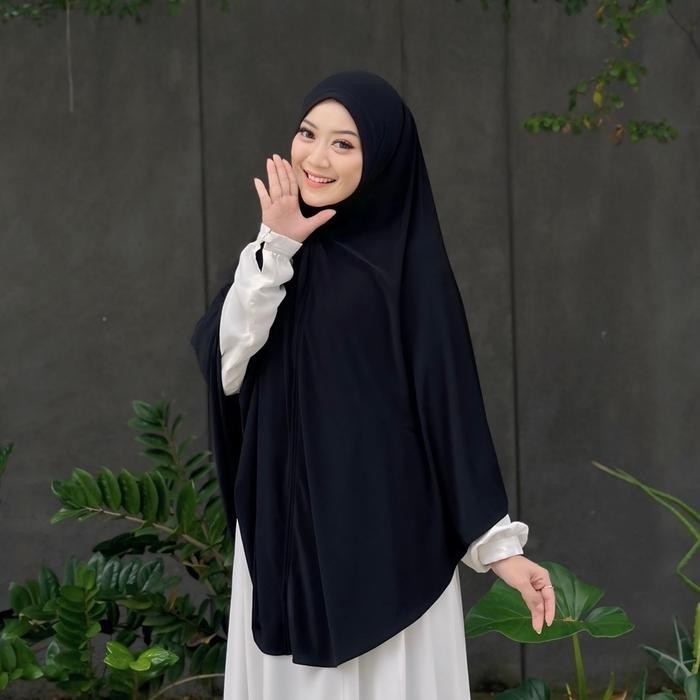 (Allthebest) Khimar Nadine XXL Jersey Hyget Ekonomis Hijab Instan Non Pad Jilbab Jumbo Non Pad