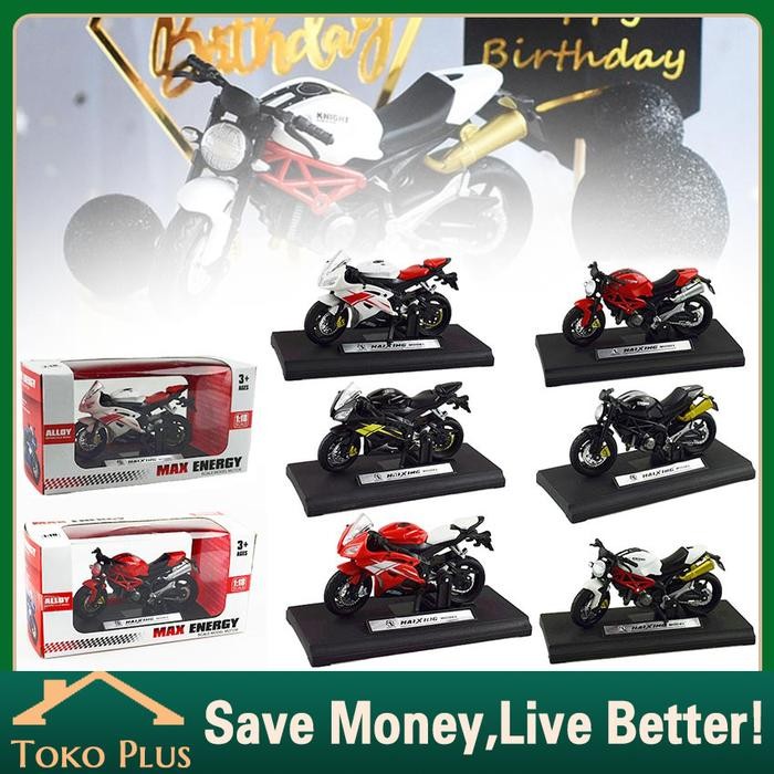 Miniatur Diecast Motor YAMAHA Ducati 1:18 mainan anak Hiasan Kue