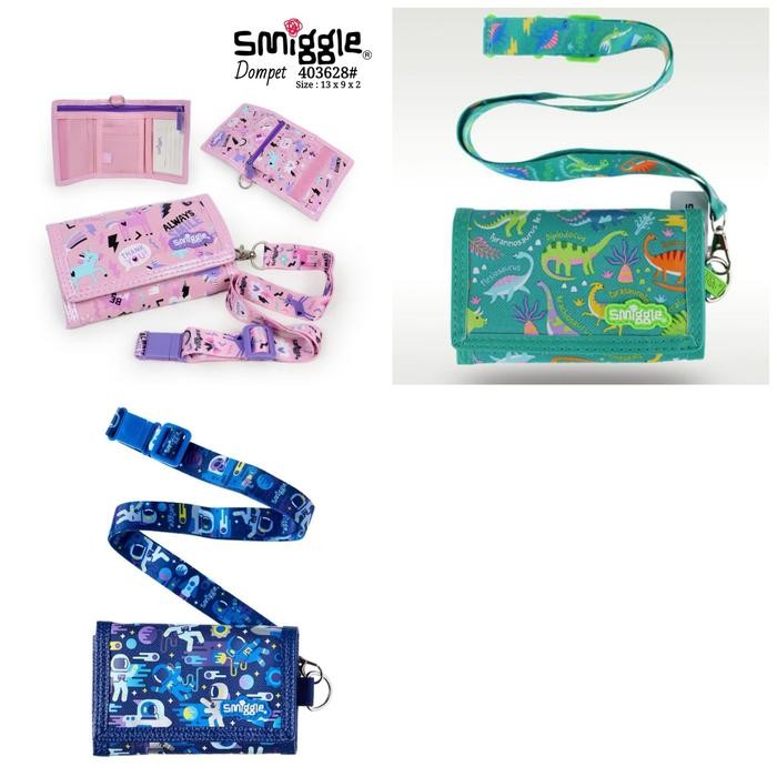 Terlaris Dompet Smiggle Lanyard Ori Astronot, Unicorn, Dino/Smiggle Wallet Tali