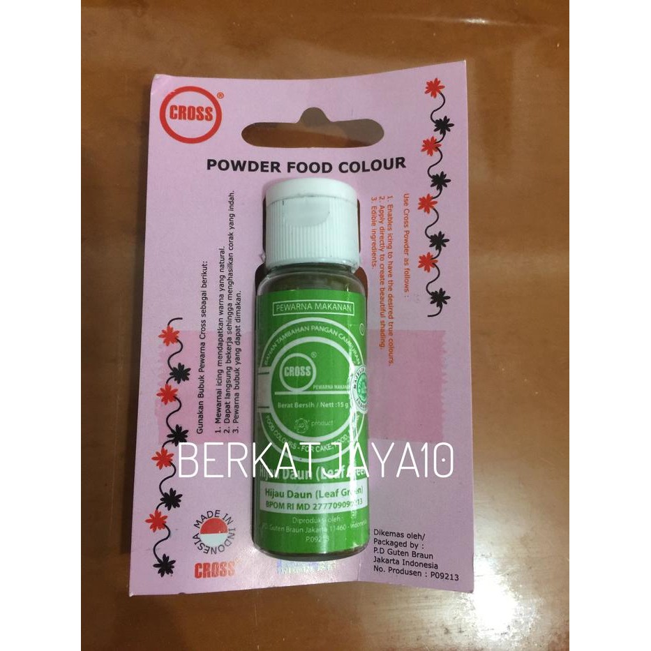 

CROSS LEAFGREEN Food Coloring Powder 15gr Pewarna Makanan Bubuk