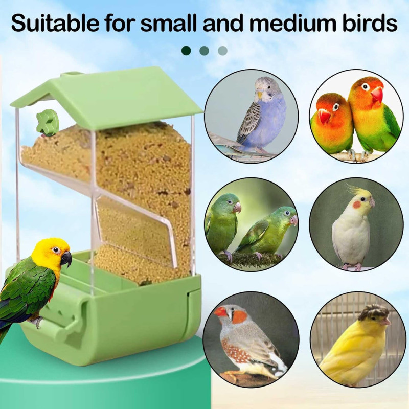 Parrot Automatic Feeder Xuanfeng Tigerskin Parrot Food Box AntiSpreading Splashproof Hanging Feeding