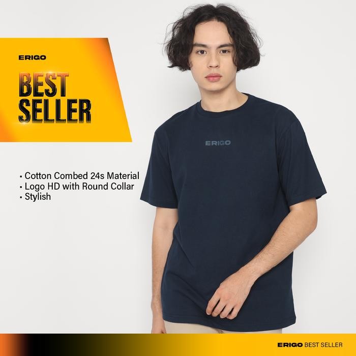 NEW Erigo T-Shirt Oversize Garret Navy - Kaos Oversize Biru Dongker Pria & Wanita