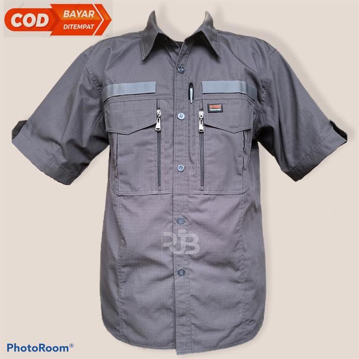 NEW kemeja tactical W TAC Lengan Pendek Putih Hijau Army Hitam Navy Merah Maroon Tebal Katun Formal