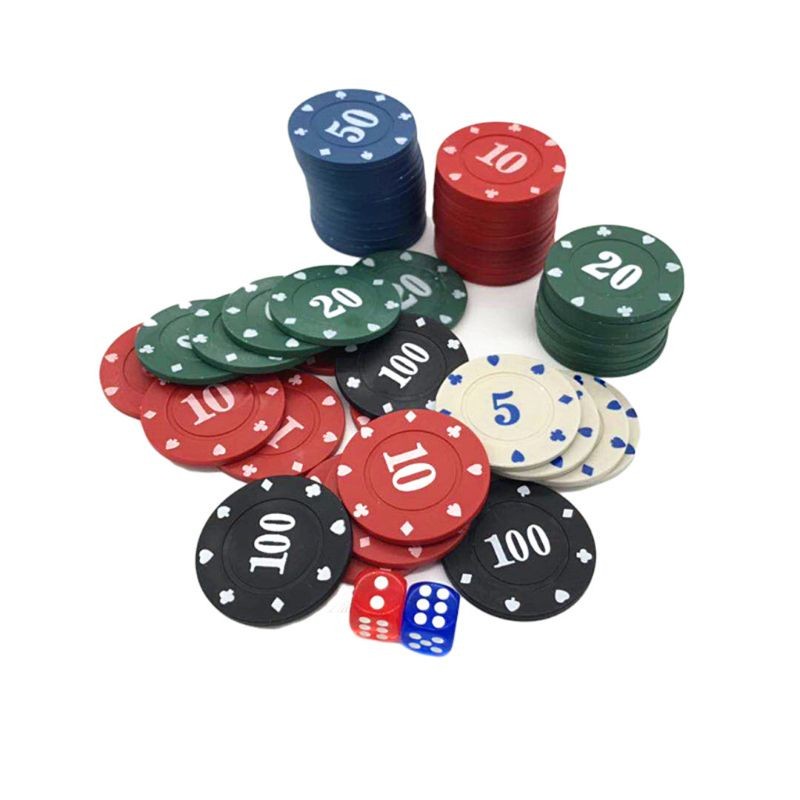 100x Board Game Poker Chips Casino Game Recreation Money Set Professional Casino Poker Chips Set