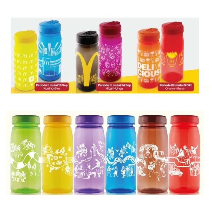 Colorful Bottle Botol Air Minum McD McDonald McDonalds McDonald's Baru