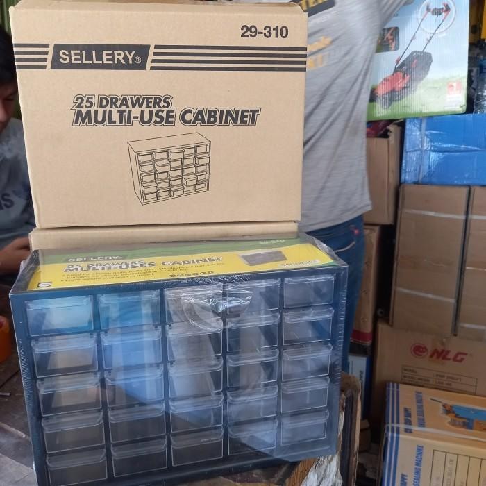 (Allthebest) Sellery Rak Susun Mini Drawers 25 Slot Laci Penyimpanan Baut mur skun dll