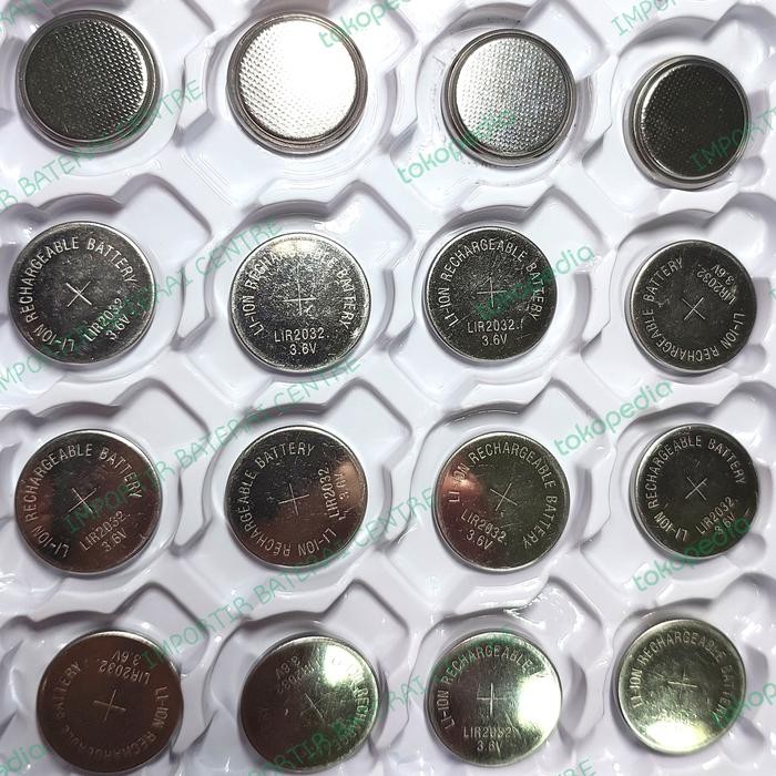 (Allthebest) Baterai LIR2032 Lir2032 LIR 2032 3,6Volt Li-ion Rechargeable