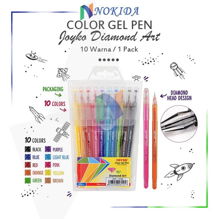 

ORIGINAL Nokida Diamond Art Color Gel Pen GPC-310S [1 Set/10 Pcs] / Pena Jel Warna / Pulpen Gel