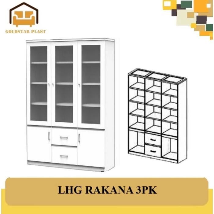

Rak Buku 3 Pintu I 2 Pintu / Lemari Cabinet /Rak File/ LHG Rakana 3PK I 2PK White Furniture