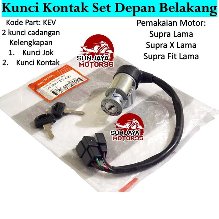 Kunci Kontak Supra X Lama - Supra Fit Lama + Set Kunci Jok Belakang Accessories Motor Anak