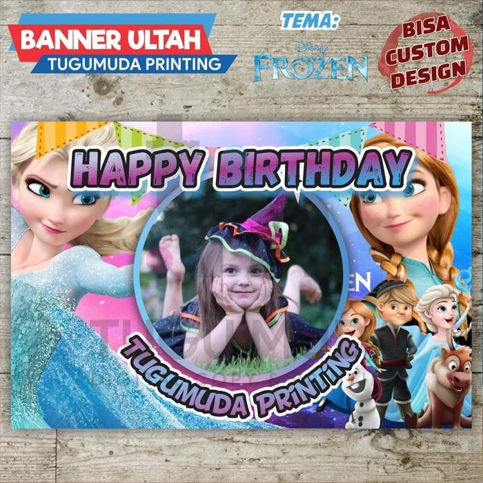 Cetak BannerBackdrop FROZENSpanduk Ultah/Ulang Tahun Anak-FROZEN