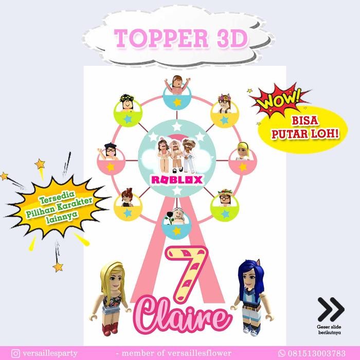 TOPPER KUE ROBLOX GIRL 3D BIANGLALA / CAKE TOPPER ROBLOX GIRL / HIASAN