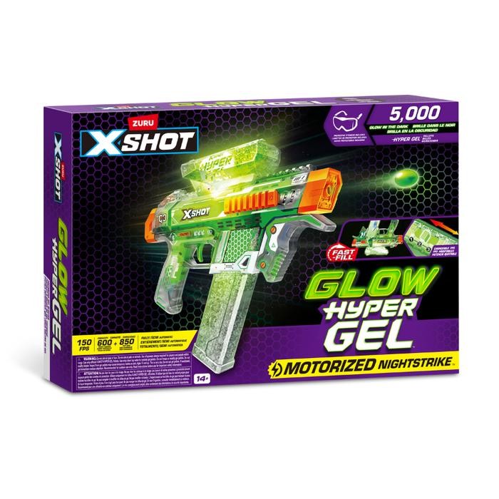 Mainan XSHOT Hyper Gel Glow In The Dark Motorized Nightstrike