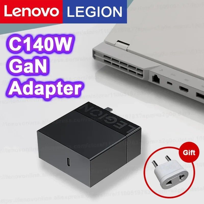 Lenovo Legion C140W 2023 GaN Adapter 140W Output Power Small Portable PD3.1 Type-C C To C Cable for