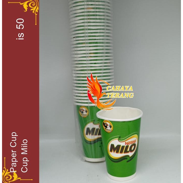 Paper Cup / Paper Cup Milo Uk 8 oz / /Gelas Milo isi 50