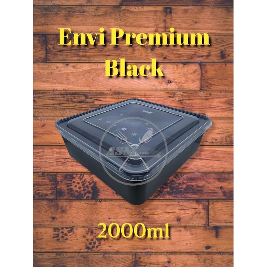Thinwall ENVI 2000 ML HITAM FOOD CONTAINER TAHAN PANAS DAN FREEZER 1