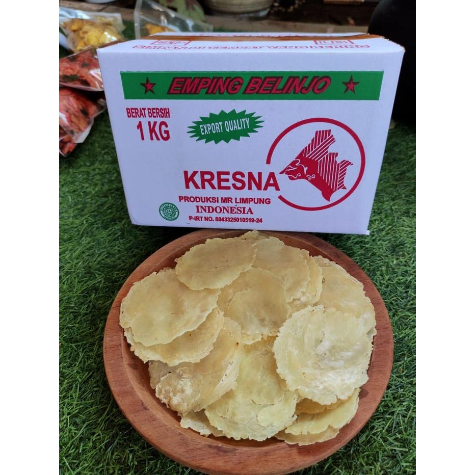 

Emping Melinjo mentah 1 kg LB Super kering kemasan kardus Merk+bublewarp Siap Simpan Lama Keripik