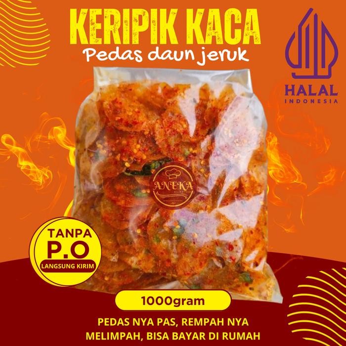 

KERIPIK KACA PEDAS DAUN JERUK 1KG Aneka Snack Keripik Kaca Viral Makanan Ringan Camilan Kering Pedas
