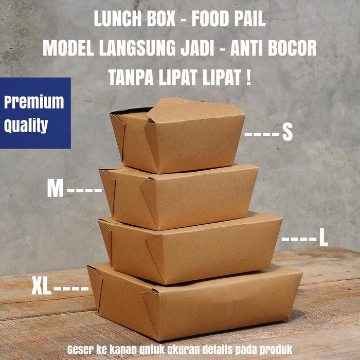 PAPER LUNCH BOX - FOOD PAIL - FOOD GRADE FULL LAMINASI - trapesium