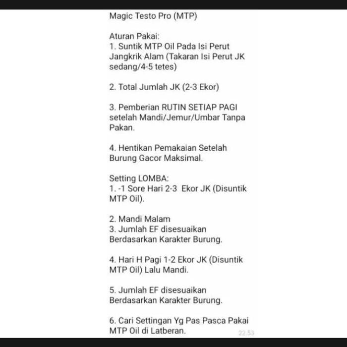 Magic Testo Pro - Magic Kicau - MTP - Vitamin Burung