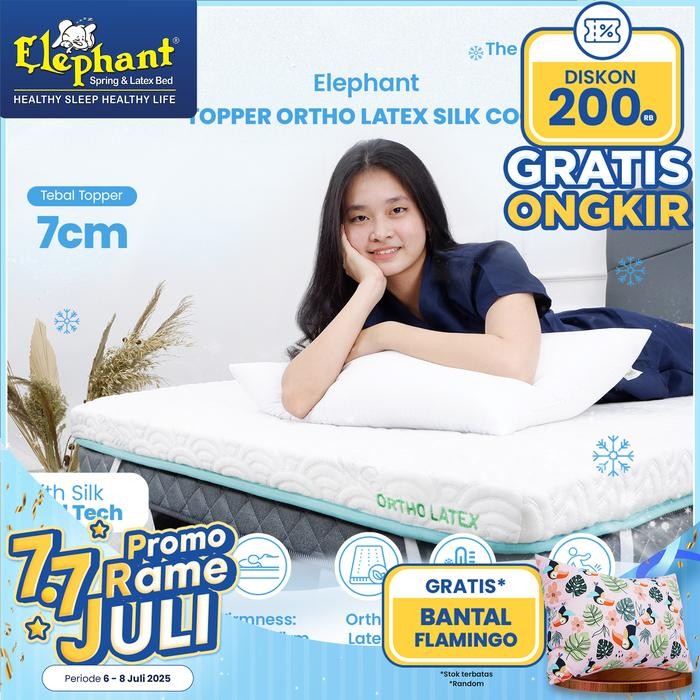 Elephant Topper Ortho Latex Silk Cool / Topper Kasur Dingin Orthopedic
