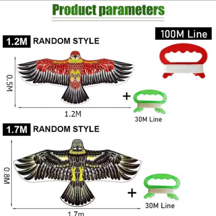 (Allthebest) 1.2/1.7 M LAYANGAN ELANG Jumbo mainan layang layang Anak ke layangan layanglayang naga