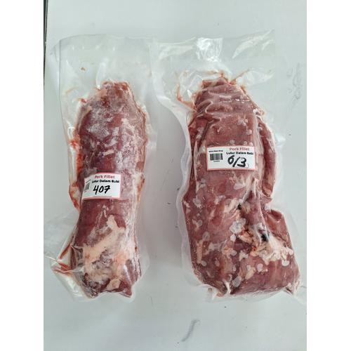 

Pork fillet meat. Daging Lulur dalam babi. Daging tenderloin babi. - 595gr